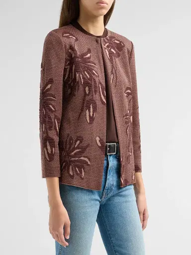 Misook Women's Heritage Floral Jacquard Jacket | Thumbnail 4 Misook Women's Heritage Floral Jacquard Jacket | Thumbnail 4