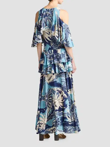 JW Anderson Women's Cutout-Shoulder Ruffled Maxi Dress | Thumbnail 2 JW Anderson Women's Cutout-Shoulder Ruffled Maxi Dress | Thumbnail 2