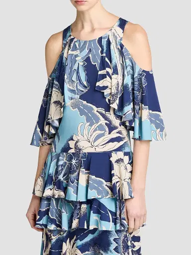 JW Anderson Women's Cutout-Shoulder Ruffled Maxi Dress | Thumbnail 3 JW Anderson Women's Cutout-Shoulder Ruffled Maxi Dress | Thumbnail 3