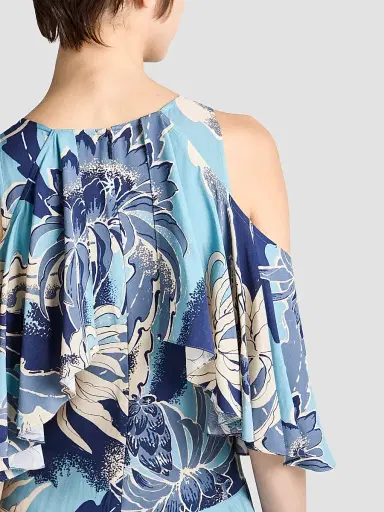 JW Anderson Women's Cutout-Shoulder Ruffled Maxi Dress | Thumbnail 4 JW Anderson Women's Cutout-Shoulder Ruffled Maxi Dress | Thumbnail 4