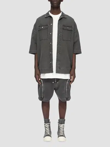 DRKSHDW by Rick Owens Men's Bauhaus Denim Track Shorts | Thumbnail 2 DRKSHDW by Rick Owens Men's Bauhaus Denim Track Shorts | Thumbnail 2