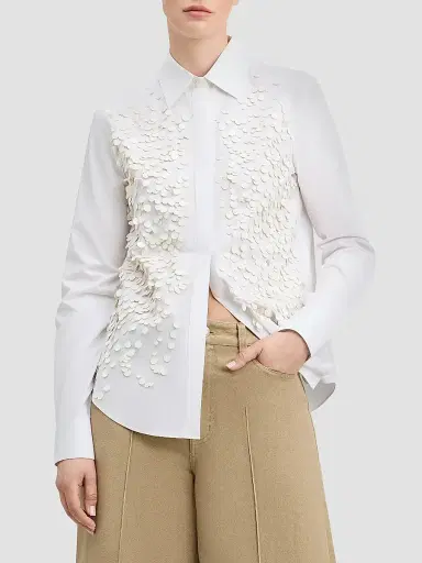DEREK LAM 10 CROSBY Women's Kehlani Sequin-Embellished Cotton Poplin Shirt | Thumbnail 4 DEREK LAM 10 CROSBY Women's Kehlani Sequin-Embellished Cotton Poplin Shirt | Thumbnail 4