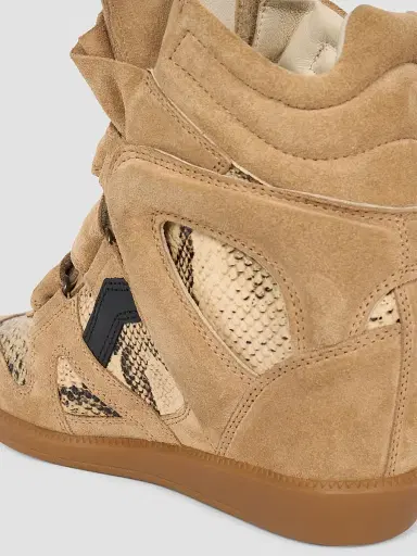 Isabel Marant Women's Bekett Ring 50MM Suede & Snake-Embossed Leather High-Top Sneakers | Thumbnail 3 Isabel Marant Women's Bekett Ring 50MM Suede & Snake-Embossed Leather High-Top Sneakers | Thumbnail 3