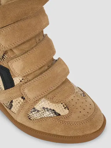 Isabel Marant Women's Bekett Ring 50MM Suede & Snake-Embossed Leather High-Top Sneakers | Thumbnail 4 Isabel Marant Women's Bekett Ring 50MM Suede & Snake-Embossed Leather High-Top Sneakers | Thumbnail 4