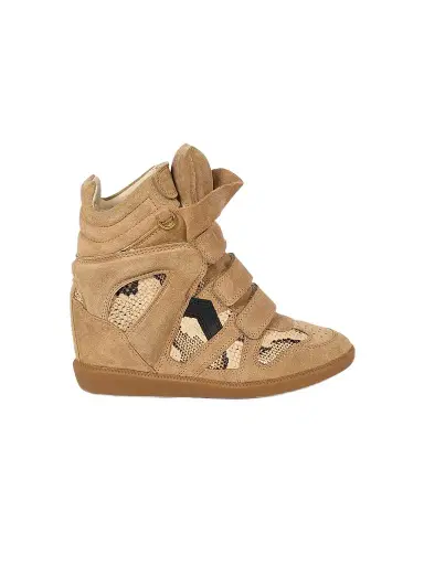 Isabel Marant Women's Bekett Ring 50MM Suede & Snake-Embossed Leather High-Top Sneakers | Thumbnail 1 Isabel Marant Women's Bekett Ring 50MM Suede & Snake-Embossed Leather High-Top Sneakers | Thumbnail 1