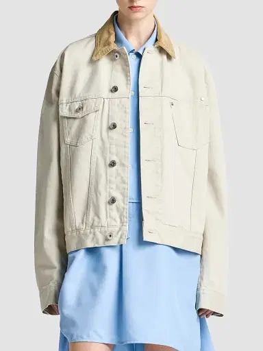 JW Anderson Women's Corduroy Collar Denim Jacket | Thumbnail 4 JW Anderson Women's Corduroy Collar Denim Jacket | Thumbnail 4