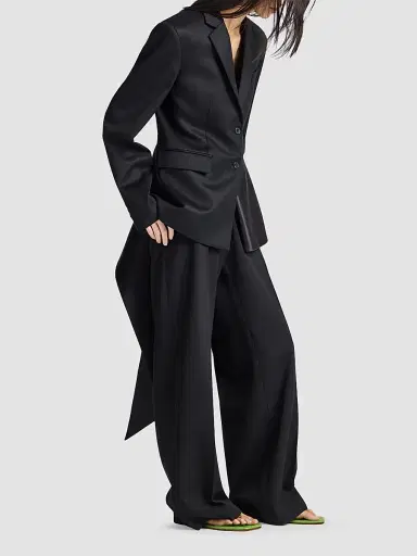 JW Anderson Women's Draped Asymmetric Wool Jacket | Thumbnail 3 JW Anderson Women's Draped Asymmetric Wool Jacket | Thumbnail 3