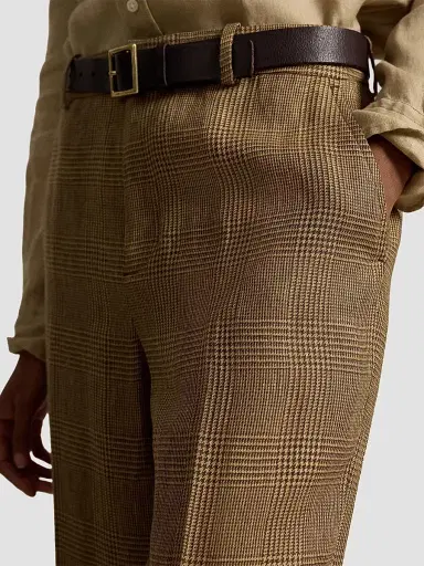 Polo Ralph Lauren Women's Plaid Linen Relaxed Straight Pants | Thumbnail 5 Polo Ralph Lauren Women's Plaid Linen Relaxed Straight Pants | Thumbnail 5
