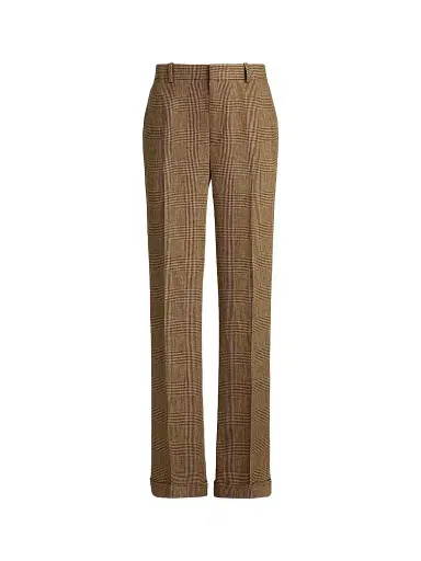 Polo Ralph Lauren Women's Plaid Linen Relaxed Straight Pants | Thumbnail 1 Polo Ralph Lauren Women's Plaid Linen Relaxed Straight Pants | Thumbnail 1