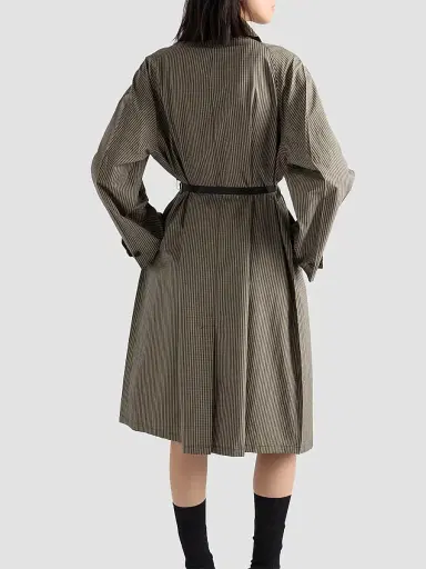 Prada Women's Checked Technical Fabric Trench Coat | Thumbnail 4 Prada Women's Checked Technical Fabric Trench Coat | Thumbnail 4