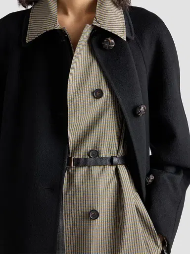Prada Women's Checked Technical Fabric Trench Coat | Thumbnail 5 Prada Women's Checked Technical Fabric Trench Coat | Thumbnail 5