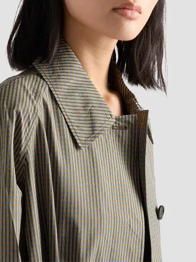 Prada Women's Checked Technical Fabric Trench Coat | Thumbnail 6 Prada Women's Checked Technical Fabric Trench Coat | Thumbnail 6
