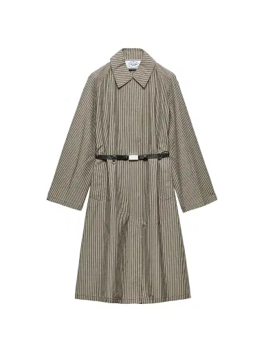 Prada Women's Checked Technical Fabric Trench Coat | Thumbnail 1 Prada Women's Checked Technical Fabric Trench Coat | Thumbnail 1