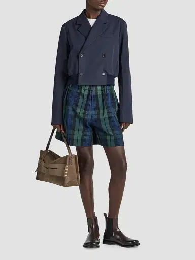 JW Anderson Women's Cotton Double-Breasted Crop Blazer | Thumbnail 2 JW Anderson Women's Cotton Double-Breasted Crop Blazer | Thumbnail 2