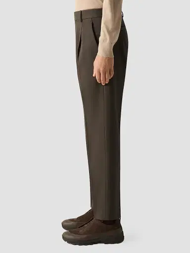 Zegna Men's Cotton and Wool Pants | Thumbnail 4 Zegna Men's Cotton and Wool Pants | Thumbnail 4