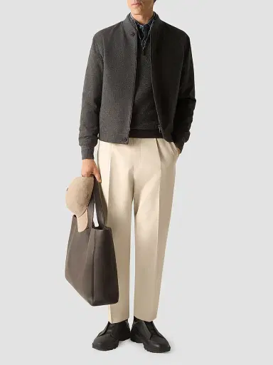 Zegna Men's Cotton and Wool Pants | Thumbnail 2 Zegna Men's Cotton and Wool Pants | Thumbnail 2