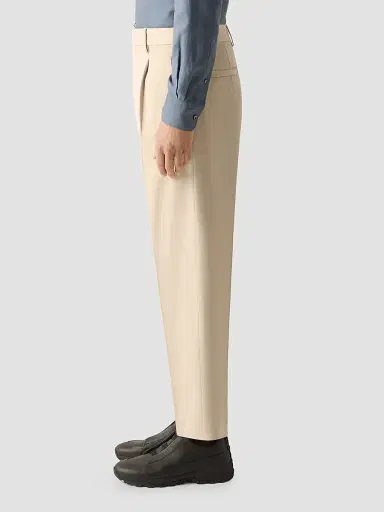 Zegna Men's Cotton and Wool Pants | Thumbnail 4 Zegna Men's Cotton and Wool Pants | Thumbnail 4