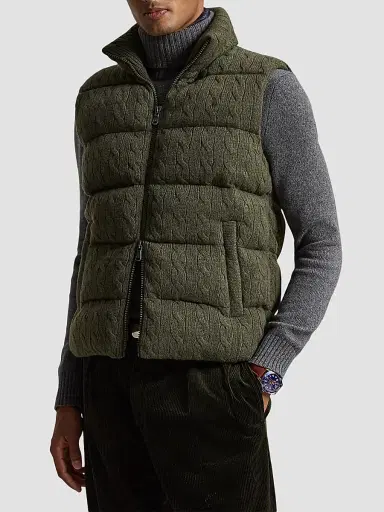 Polo Ralph Lauren Men's Wool-Cashmere Puffer Vest | Thumbnail 4 Polo Ralph Lauren Men's Wool-Cashmere Puffer Vest | Thumbnail 4