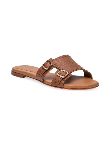 Santoni Women's Leather Buckle Slip-On Sandals | Thumbnail 2 Santoni Women's Leather Buckle Slip-On Sandals | Thumbnail 2