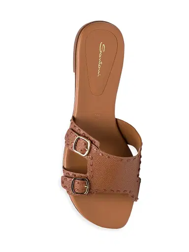 Santoni Women's Leather Buckle Slip-On Sandals | Thumbnail 5 Santoni Women's Leather Buckle Slip-On Sandals | Thumbnail 5