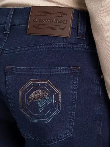 Stefano Ricci Men's Cotton Blend Tapered Jeans | Thumbnail 4 Stefano Ricci Men's Cotton Blend Tapered Jeans | Thumbnail 4