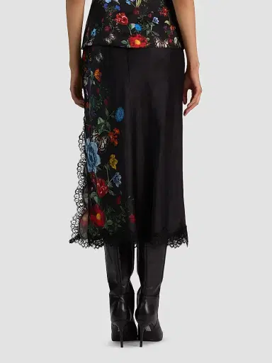 Alice + Olivia Women's Maeve Floral Midi Slip Skirt | Thumbnail 3 Alice + Olivia Women's Maeve Floral Midi Slip Skirt | Thumbnail 3