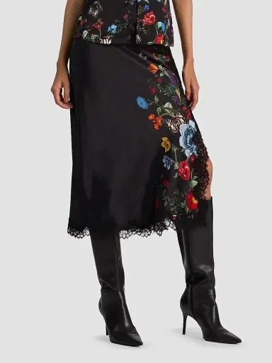 Alice + Olivia Women's Maeve Floral Midi Slip Skirt | Thumbnail 6 Alice + Olivia Women's Maeve Floral Midi Slip Skirt | Thumbnail 6