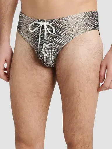 Tom Ford Men's Snake-Print Jersey Swim Briefs | Thumbnail 4 Tom Ford Men's Snake-Print Jersey Swim Briefs | Thumbnail 4