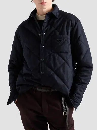 Prada Men's Padded Cashmere Shirt | Thumbnail 3 Prada Men's Padded Cashmere Shirt | Thumbnail 3