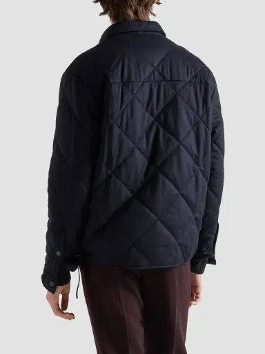 Prada Men's Padded Cashmere Shirt | Thumbnail 4 Prada Men's Padded Cashmere Shirt | Thumbnail 4