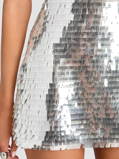 Retrofête Women's Jawa Sequin Halterneck Mini Dress | Thumbnail 5 Retrofête Women's Jawa Sequin Halterneck Mini Dress | Thumbnail 5