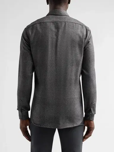 Kiton Men's Buba Plaid Wool-Cotton-Cashmere Shirt | Thumbnail 3 Kiton Men's Buba Plaid Wool-Cotton-Cashmere Shirt | Thumbnail 3