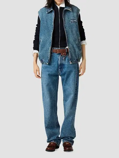 Miu Miu Women's Washed Denim Vest | Thumbnail 2 Miu Miu Women's Washed Denim Vest | Thumbnail 2