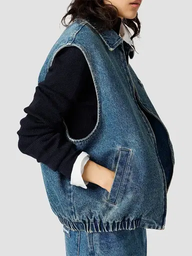 Miu Miu Women's Washed Denim Vest | Thumbnail 4 Miu Miu Women's Washed Denim Vest | Thumbnail 4