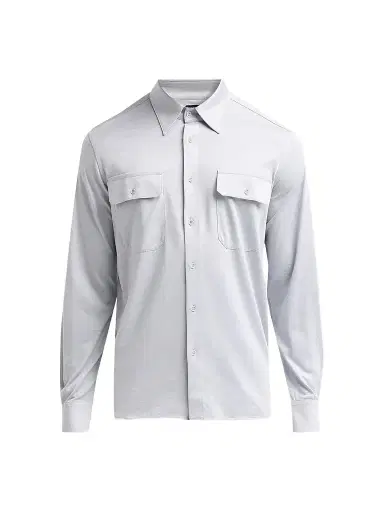 Tom Ford Men's Utility Cotton-Silk Shirt | Thumbnail 1 Tom Ford Men's Utility Cotton-Silk Shirt | Thumbnail 1