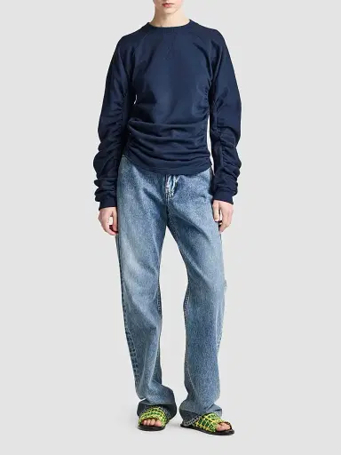JW Anderson Women's Ruched Cotton-Blend Jersey Top | Thumbnail 2 JW Anderson Women's Ruched Cotton-Blend Jersey Top | Thumbnail 2