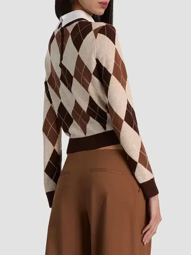 Alice + Olivia Women's Carolann Argyle Wool Pullover Sweater | Thumbnail 3 Alice + Olivia Women's Carolann Argyle Wool Pullover Sweater | Thumbnail 3