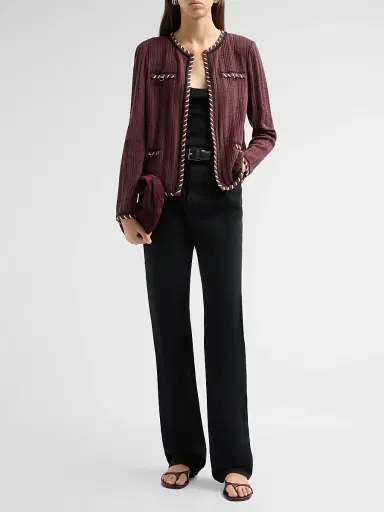 Misook Women's Heritage Whipstich Cable-Knit Jacket | Thumbnail 2 Misook Women's Heritage Whipstich Cable-Knit Jacket | Thumbnail 2