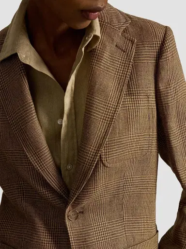 Polo Ralph Lauren Women's Single-Breasted Glen Plaid Linen Blazer | Thumbnail 5 Polo Ralph Lauren Women's Single-Breasted Glen Plaid Linen Blazer | Thumbnail 5