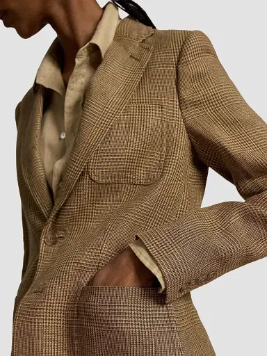 Polo Ralph Lauren Women's Single-Breasted Glen Plaid Linen Blazer | Thumbnail 6 Polo Ralph Lauren Women's Single-Breasted Glen Plaid Linen Blazer | Thumbnail 6