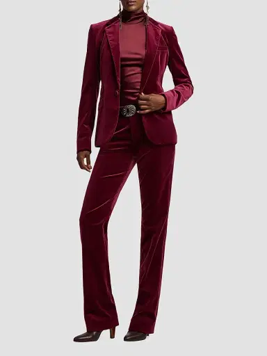 Ralph Lauren Collection Women's Macy Stretch Velvet Pants | Thumbnail 2 Ralph Lauren Collection Women's Macy Stretch Velvet Pants | Thumbnail 2