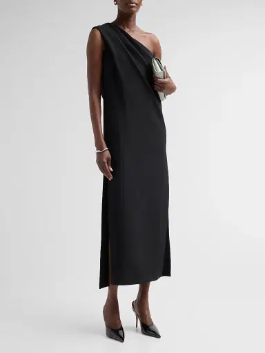PRABAL GURUNG Women's Draped Stretch-Crepe One-Shoulder Midi Dress | Thumbnail 2 PRABAL GURUNG Women's Draped Stretch-Crepe One-Shoulder Midi Dress | Thumbnail 2
