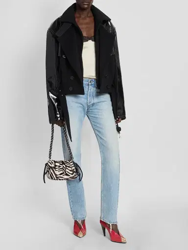 Isabel Marant Women's Epia Mixed-Media Biker Jacket | Thumbnail 2 Isabel Marant Women's Epia Mixed-Media Biker Jacket | Thumbnail 2