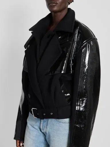 Isabel Marant Women's Epia Mixed-Media Biker Jacket | Thumbnail 3 Isabel Marant Women's Epia Mixed-Media Biker Jacket | Thumbnail 3