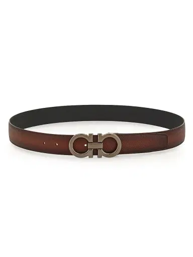 Ferragamo Men's Double Gancini Reversible Leather Belt | Thumbnail 3 Ferragamo Men's Double Gancini Reversible Leather Belt | Thumbnail 3