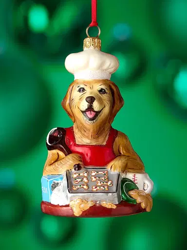 Joy To The World Cookie Baking Barker Glass Ornament | Thumbnail 2 Joy To The World Cookie Baking Barker Glass Ornament | Thumbnail 2