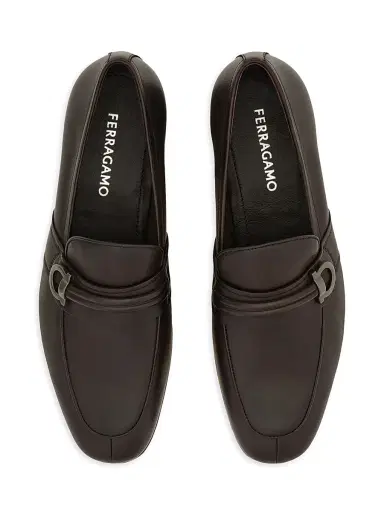 Ferragamo Men's Saddlevit Gancini Leather Loafers | Thumbnail 3 Ferragamo Men's Saddlevit Gancini Leather Loafers | Thumbnail 3