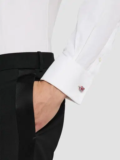 Jan Leslie Men's Sterling Silver & Enamel Knot Cufflinks | Thumbnail 2 Jan Leslie Men's Sterling Silver & Enamel Knot Cufflinks | Thumbnail 2