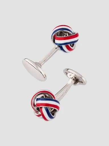 Jan Leslie Men's Sterling Silver & Enamel Knot Cufflinks | Thumbnail 4 Jan Leslie Men's Sterling Silver & Enamel Knot Cufflinks | Thumbnail 4