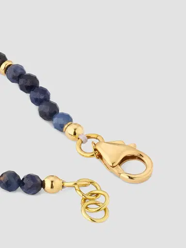 Jan Leslie Men's 18K Yellow Gold & Sapphire Beaded Bracelet | Thumbnail 4 Jan Leslie Men's 18K Yellow Gold & Sapphire Beaded Bracelet | Thumbnail 4